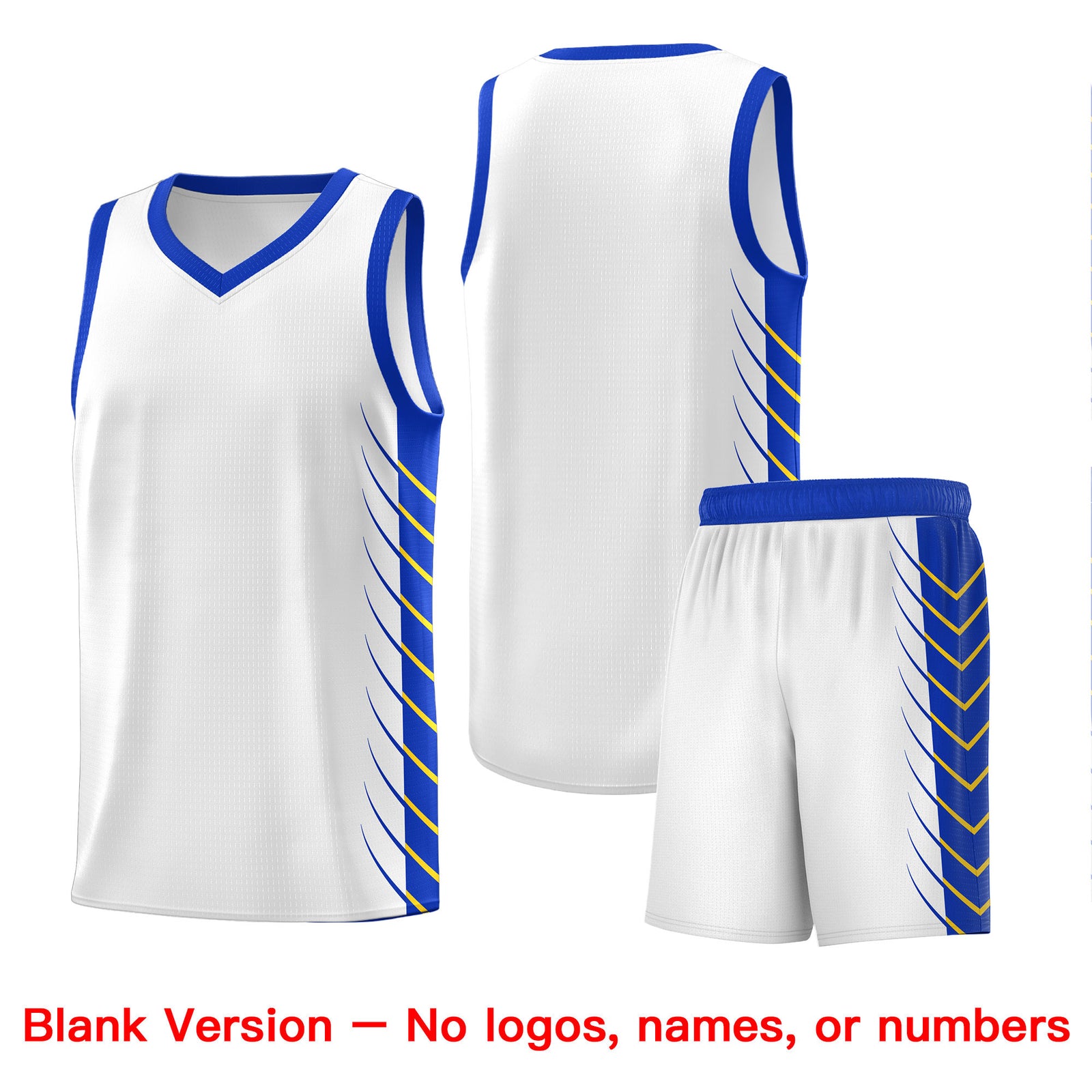 Custom White Royal Personalized Side Symmetrical Line Pattern Sports Uniform Basketball Jersey| KXKSHOP