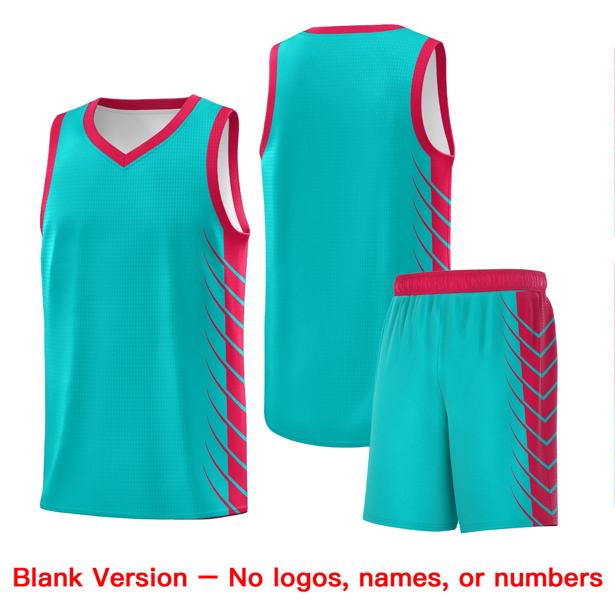 Custom Aqua Red Personalized Side Symmetrical Line Pattern Sports Uniform Basketball Jersey| KXKSHOP