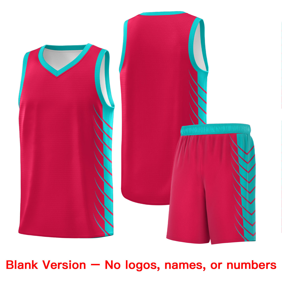 Custom Red Aqua Personalized Side Symmetrical Line Pattern Sports Uniform Basketball Jersey| KXKSHOP