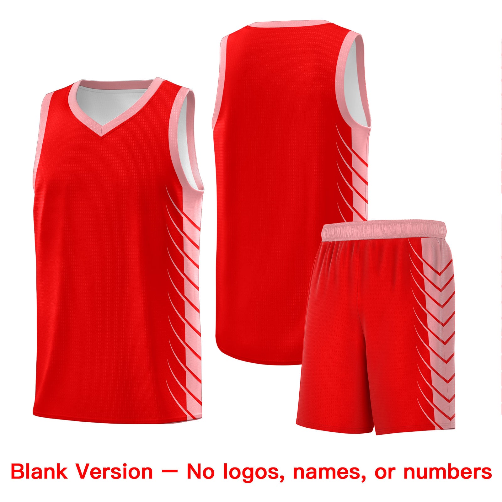 Custom Light Red Light Pink Personalized Side Symmetrical Line Pattern Sports Uniform Basketball Jersey| KXKSHOP