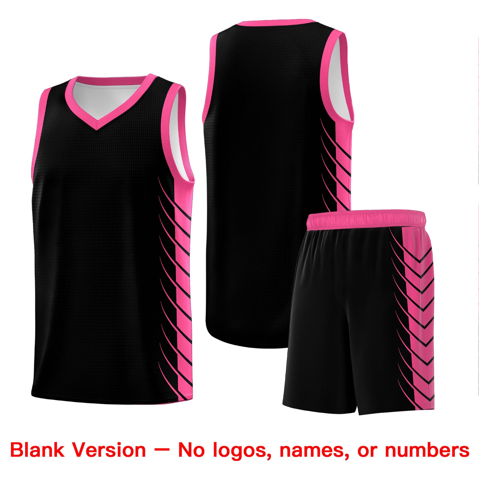 Custom Black Pink Personalized Side Symmetrical Line Pattern Sports Uniform Basketball Jersey| KXKSHOP