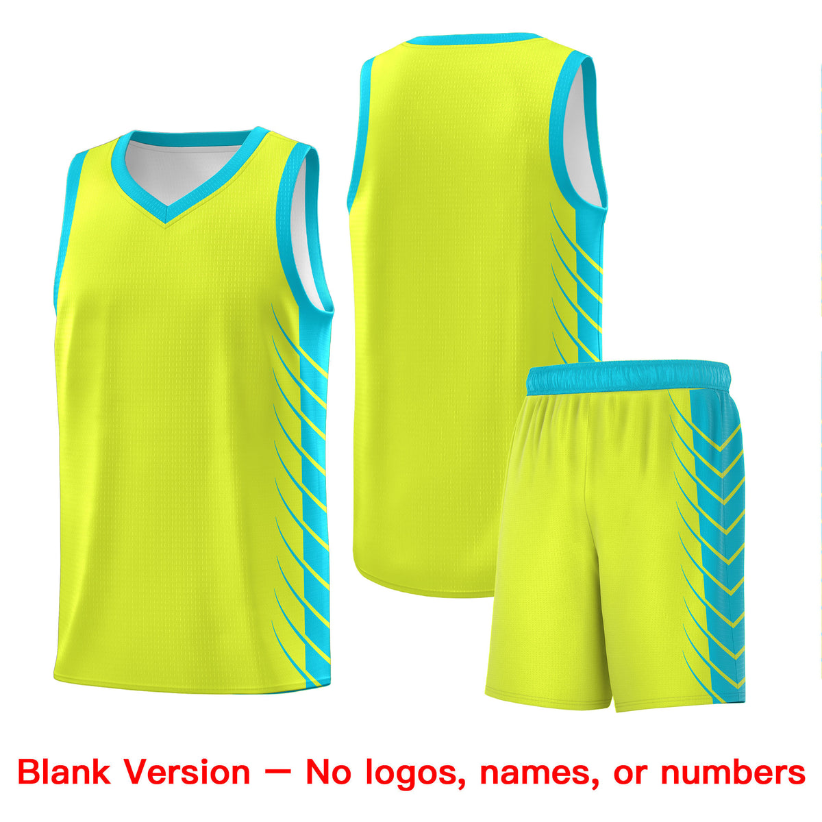 Custom Fluorescent Green Sky Blue Personalized Side Symmetrical Line Pattern Sports Uniform Basketball Jersey| KXKSHOP
