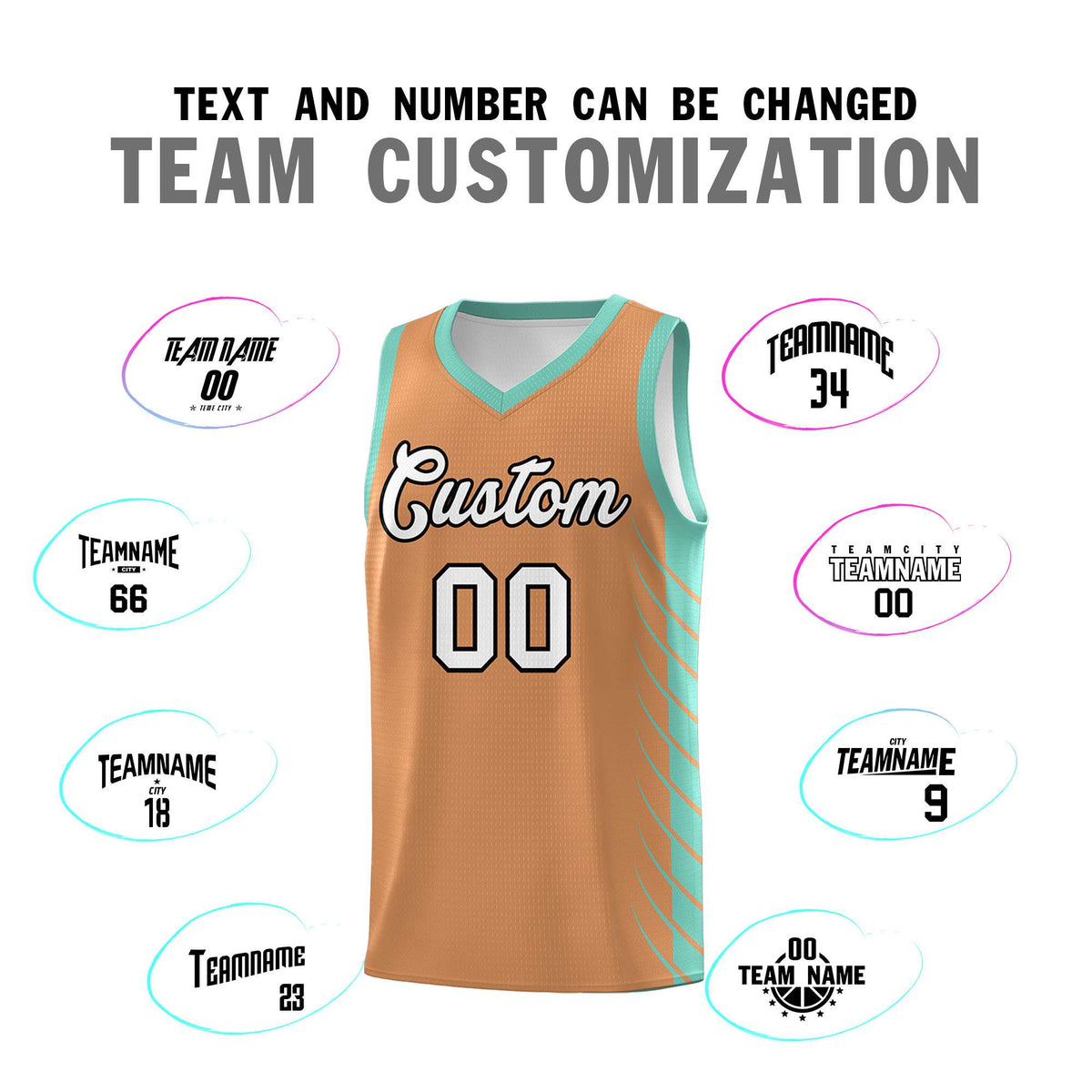 Custom Buckskin Brown Bright Green Personalized Side Symmetrical Line Pattern Sports Uniform Basketball Jersey| KXKSHOP