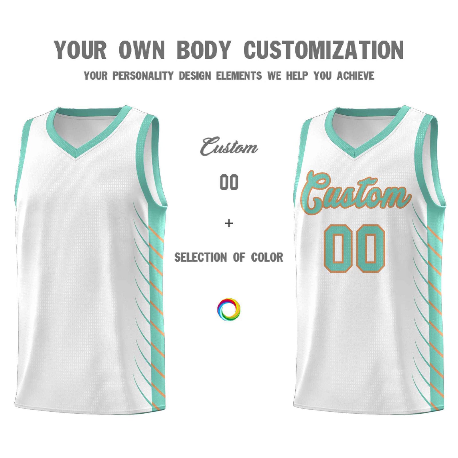 Custom White Bright Green Personalized Side Symmetrical Line Pattern Sports Uniform Basketball Jersey| KXKSHOP