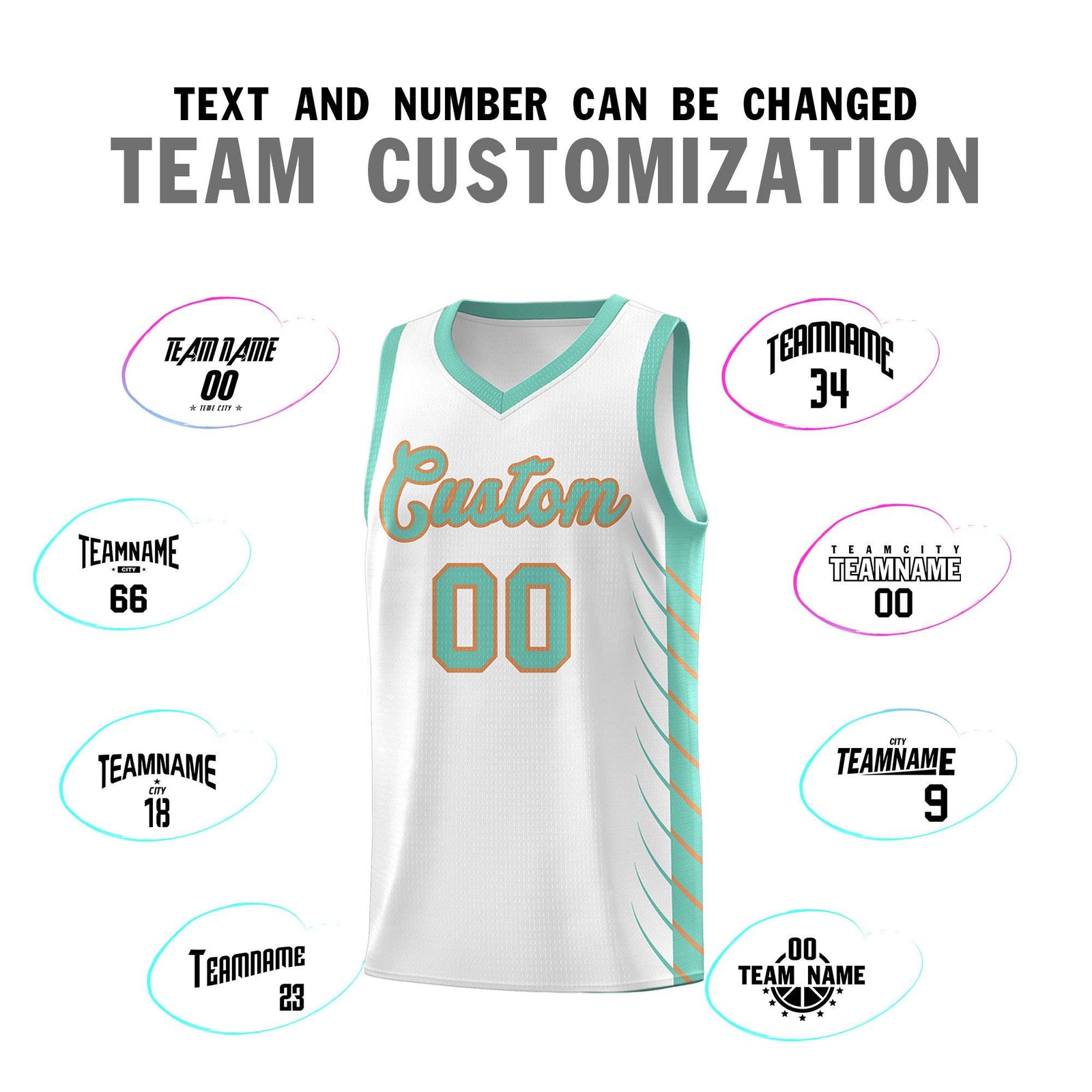 Custom White Bright Green Personalized Side Symmetrical Line Pattern Sports Uniform Basketball Jersey| KXKSHOP