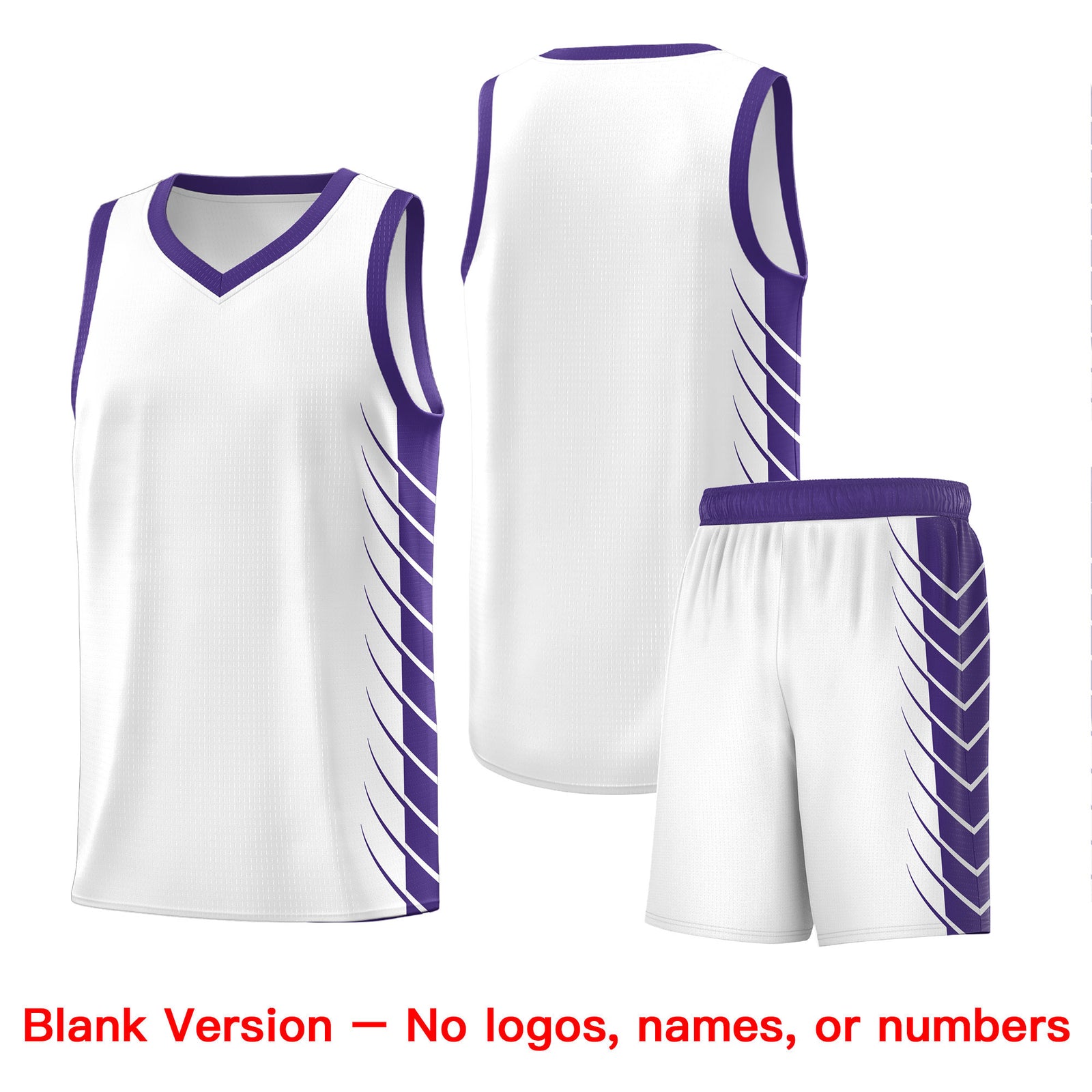 Custom White Purple Personalized Side Symmetrical Line Pattern Sports Uniform Basketball Jersey
