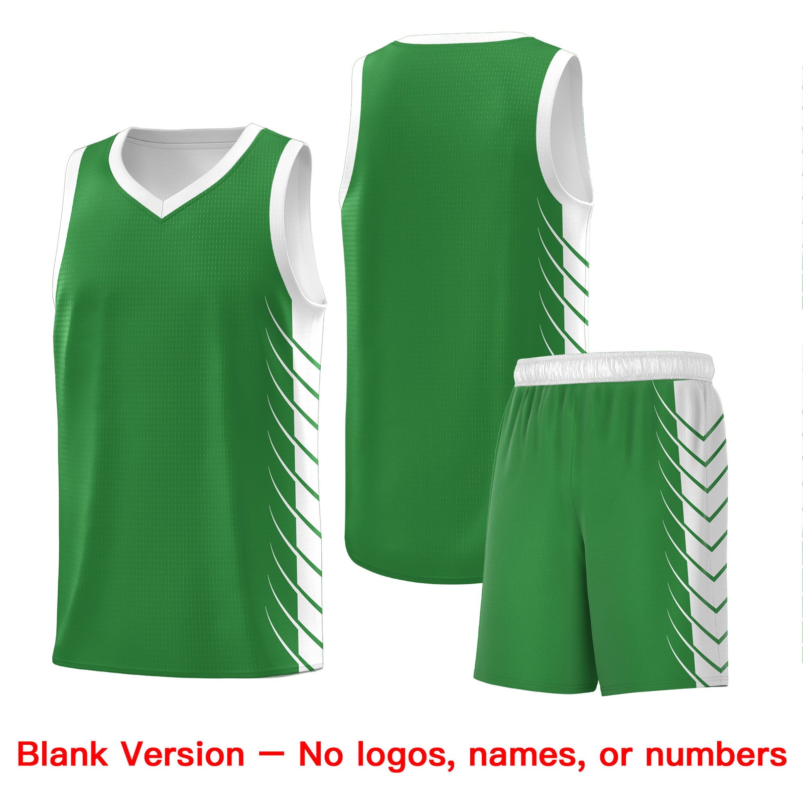 Custom Kelly Green White Personalized Side Symmetrical Line Pattern Sports Uniform Basketball Jersey