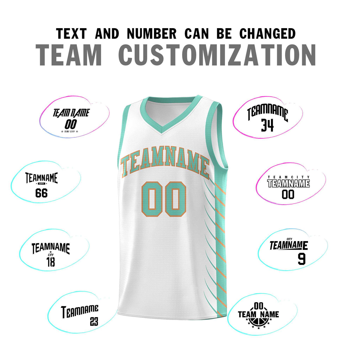 Custom White Bright Green Personalized Side Symmetrical Line Pattern Sports Uniform Basketball Jersey