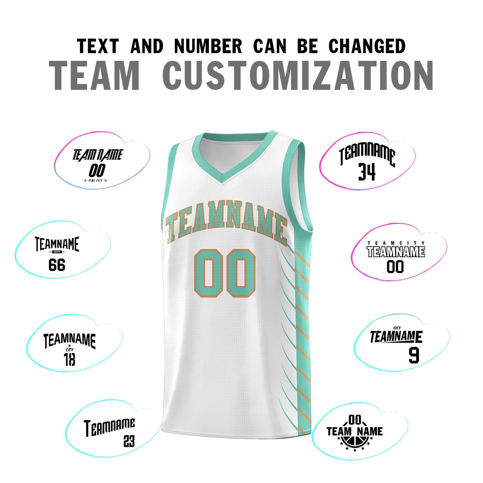 Custom White Bright Green Personalized Side Symmetrical Line Pattern Sports Uniform Basketball Jersey