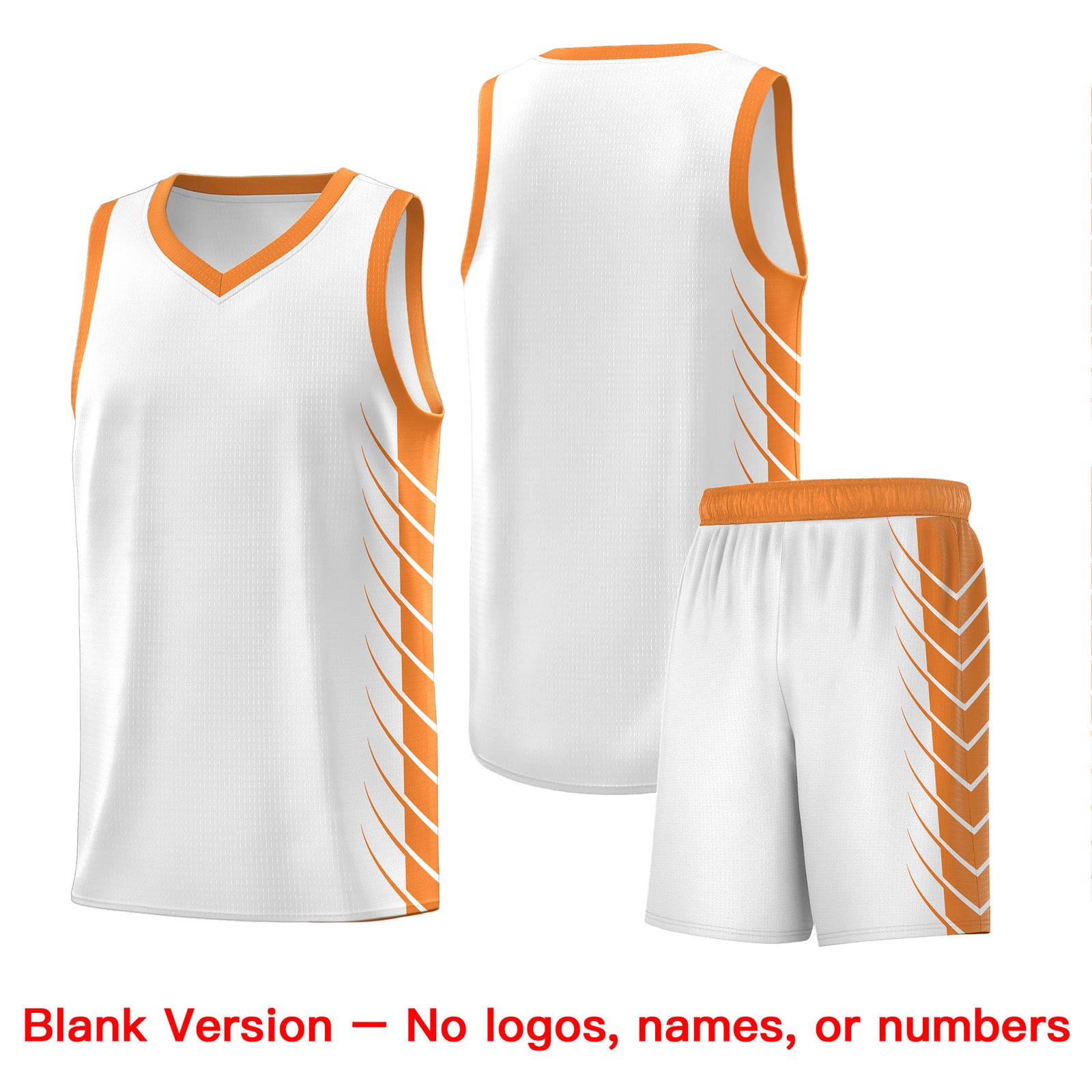 Custom White Gold Orange Personalized Side Symmetrical Line Pattern Sports Uniform Basketball Jersey