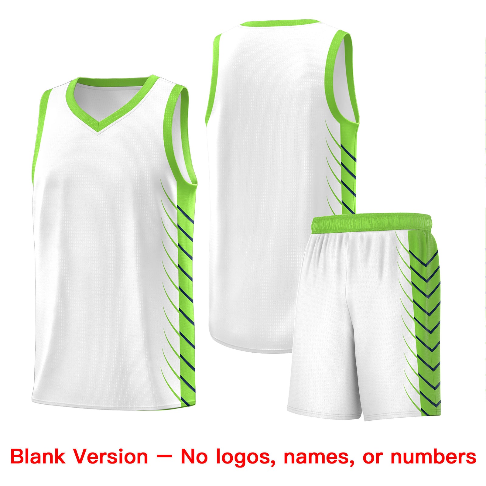 Custom White Fluorescent Green Personalized Side Symmetrical Line Pattern Sports Uniform Basketball Jersey