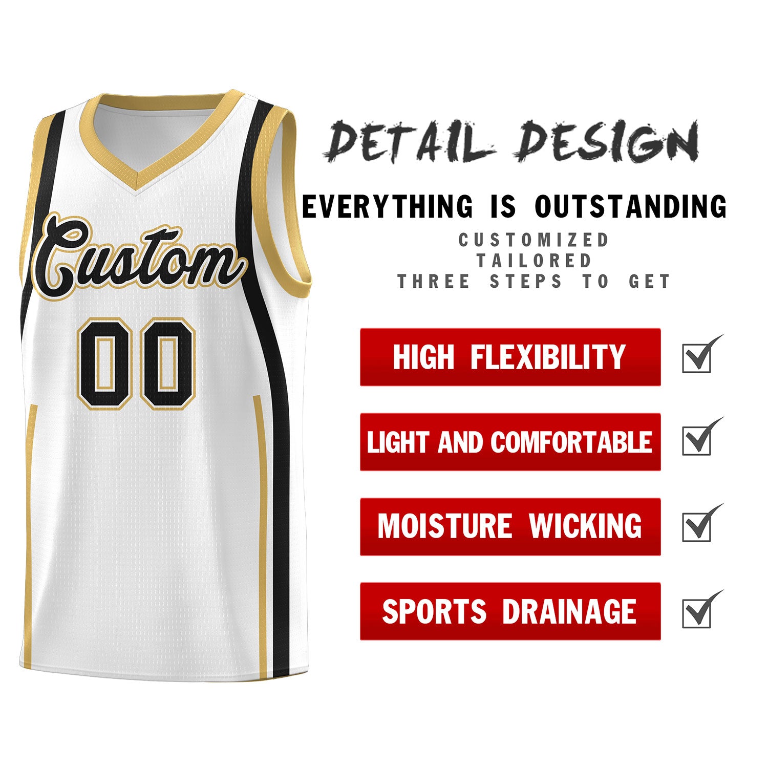 Custom White Black AND White Basketball Jersey