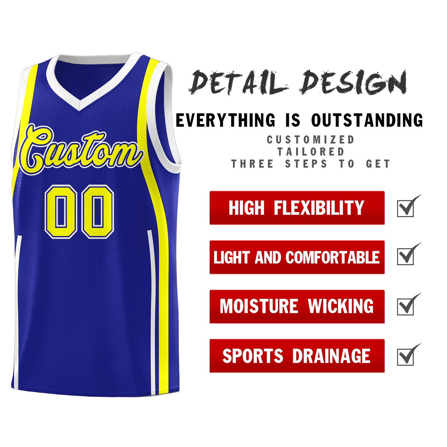 Custom Royal Fluorescent Yellow AND White Basketball Jersey