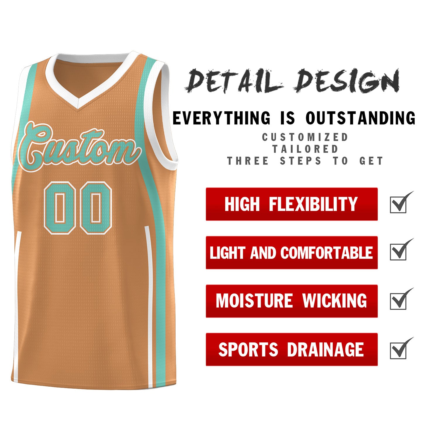 Custom Buckskin Brown Bright Green AND White Basketball Jersey