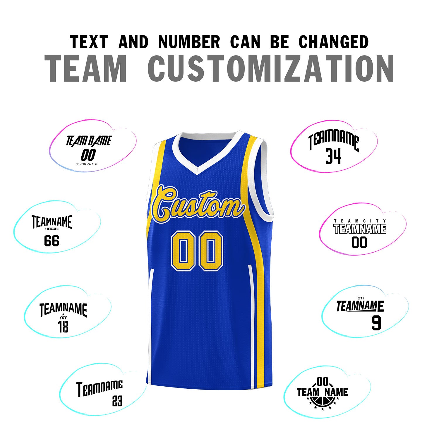 Custom Royal Gold AND White Basketball Jersey