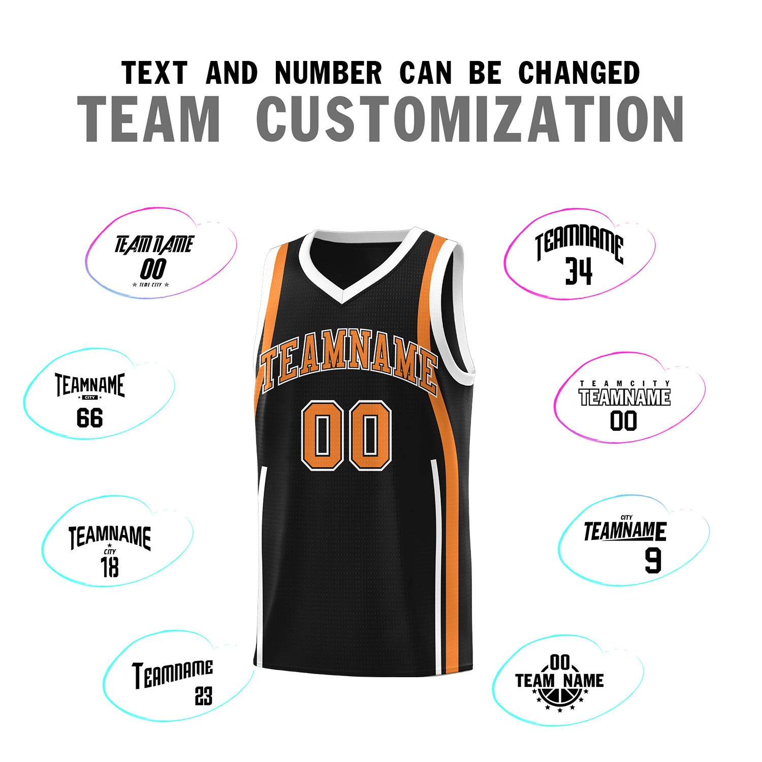 Custom Black Gold Orange-White Ribbon Pattern Basketball Kits