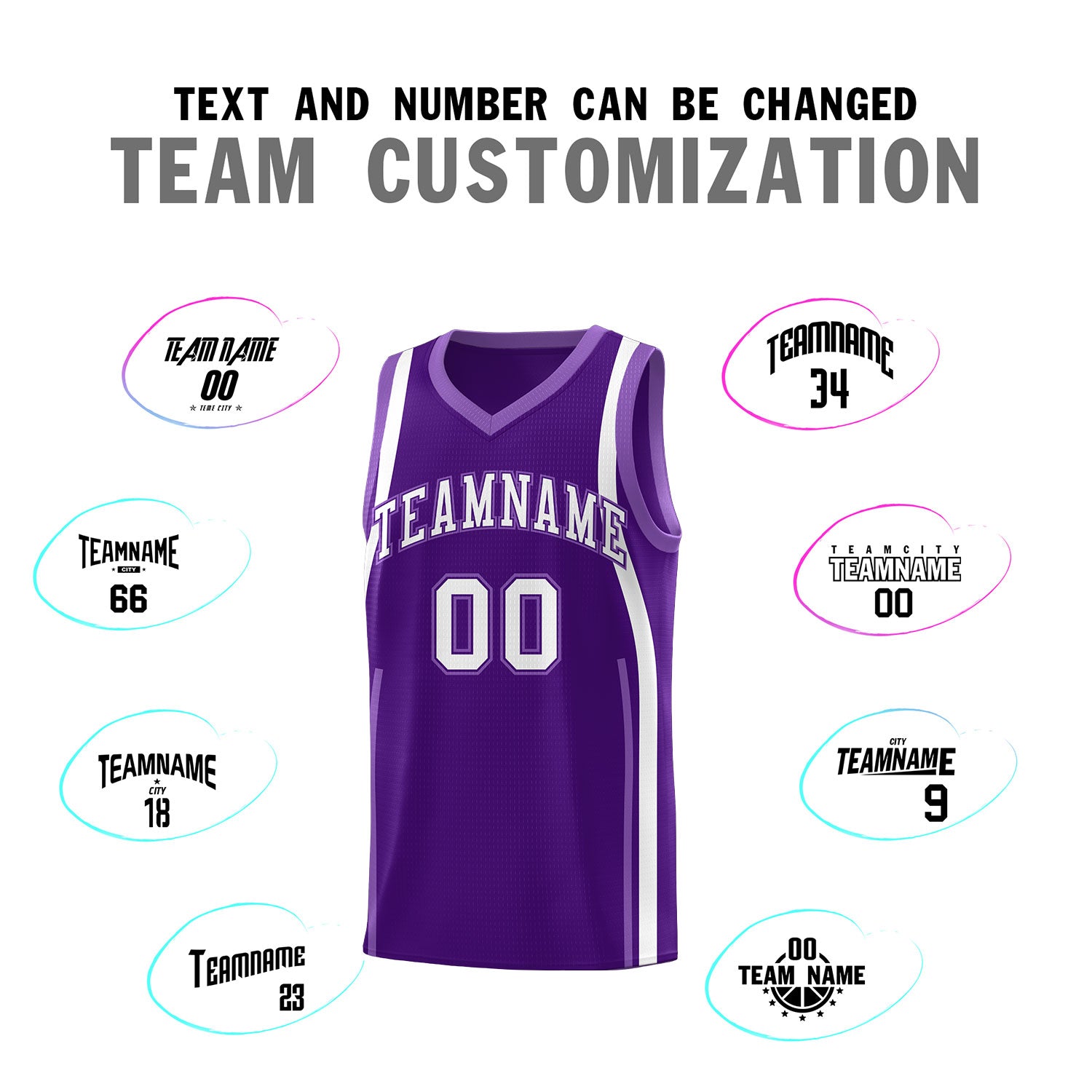 Custom Purple Light Purple-White Ribbon Pattern Basketball Kits