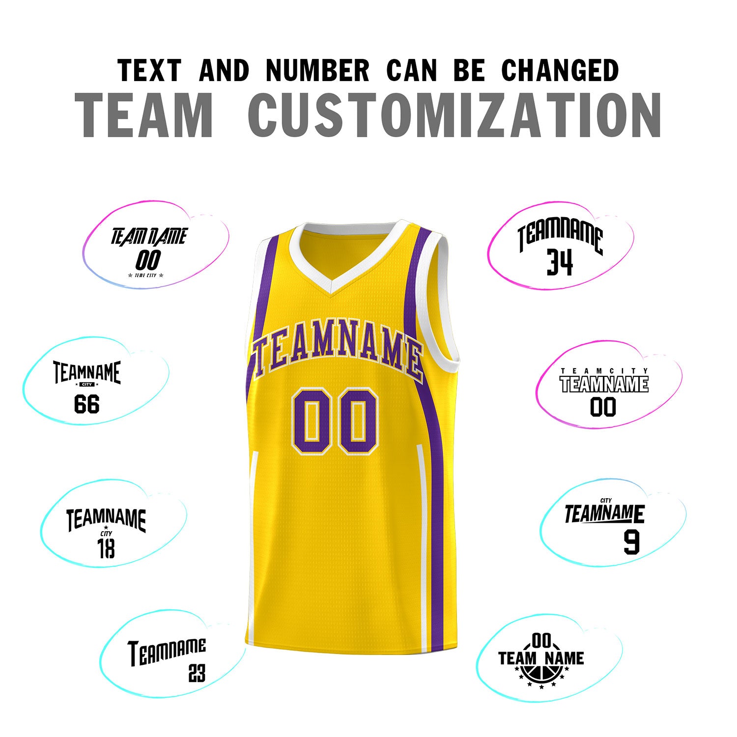 Custom Gold Purple-White Ribbon Pattern Basketball Kits