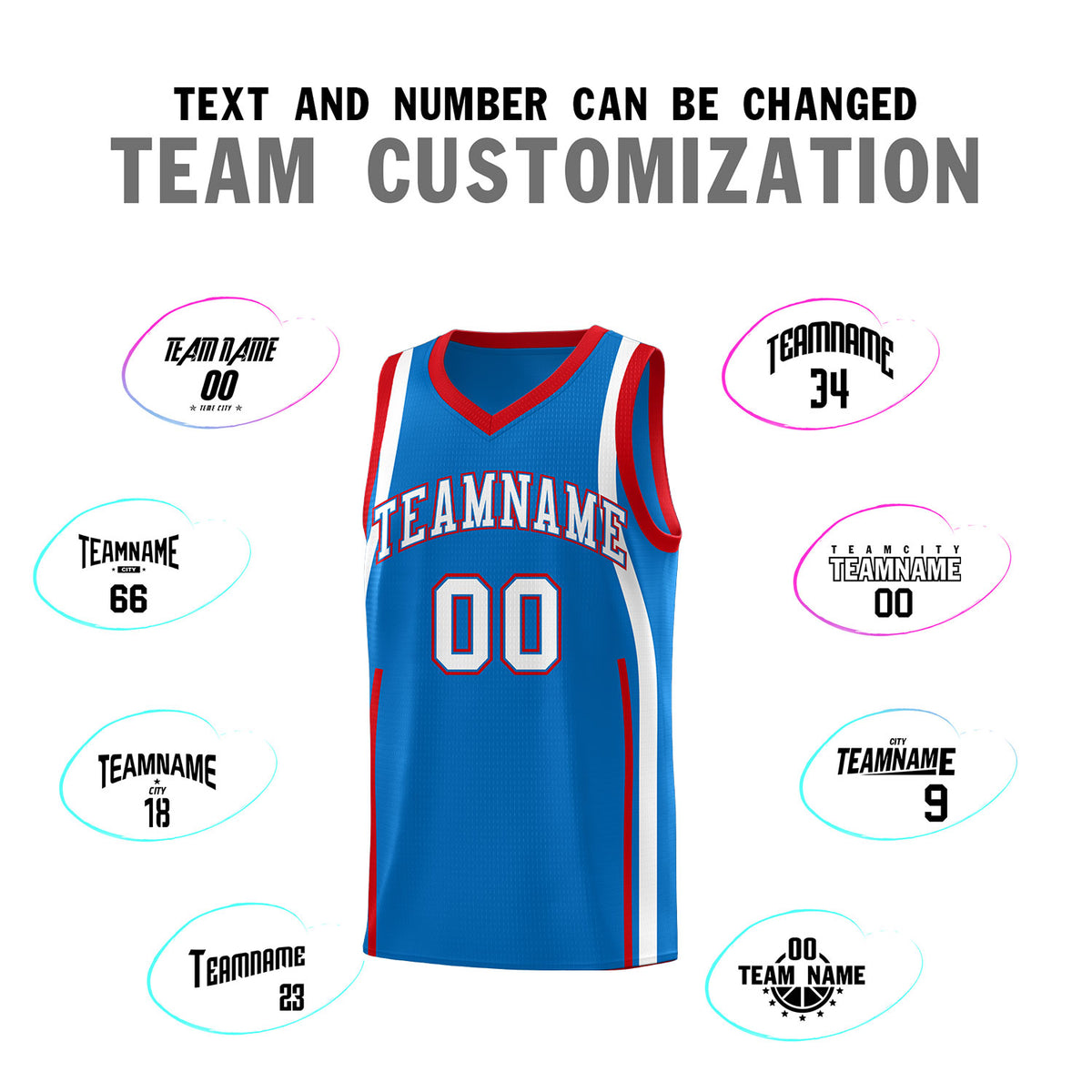 Custom Royal Red-White Ribbon Pattern Basketball Kits