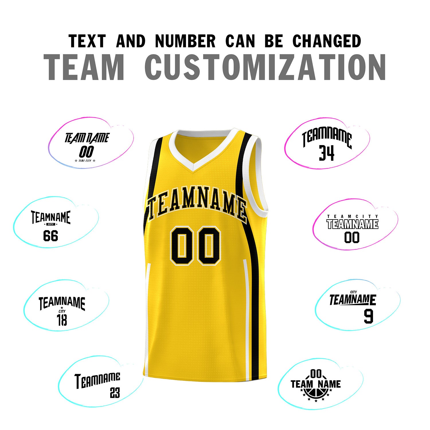 Custom Gold Black-White Ribbon Pattern Basketball Kits