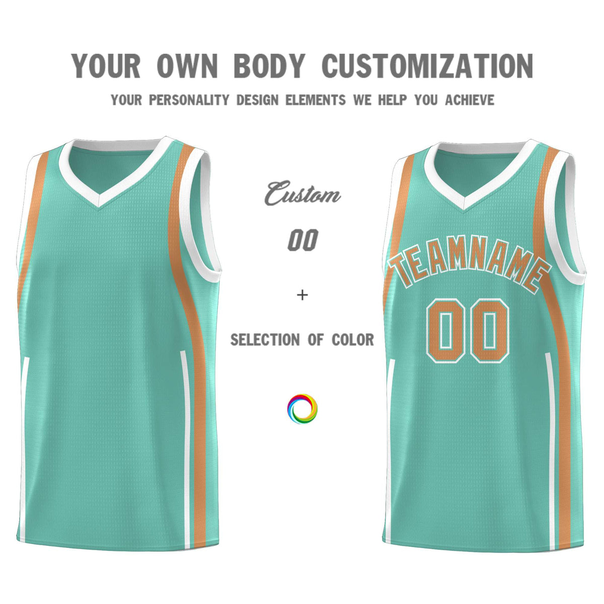 Custom Bright Green Buckskin Brown-White Ribbon Pattern Basketball Kits