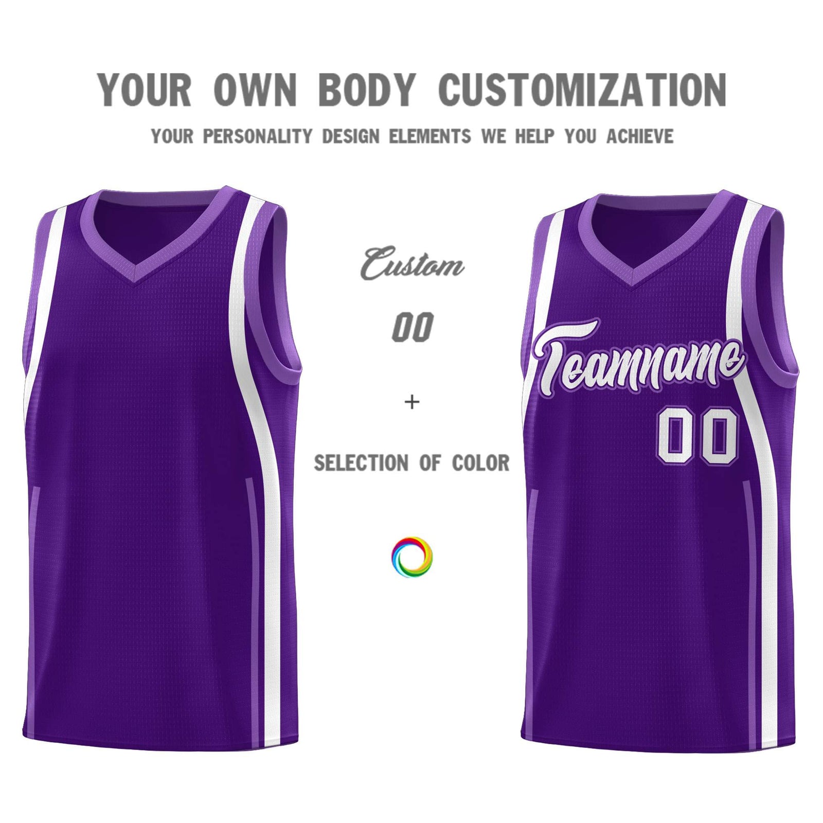 Custom Purple Light Purple-White Ribbon Pattern Basketball Kits