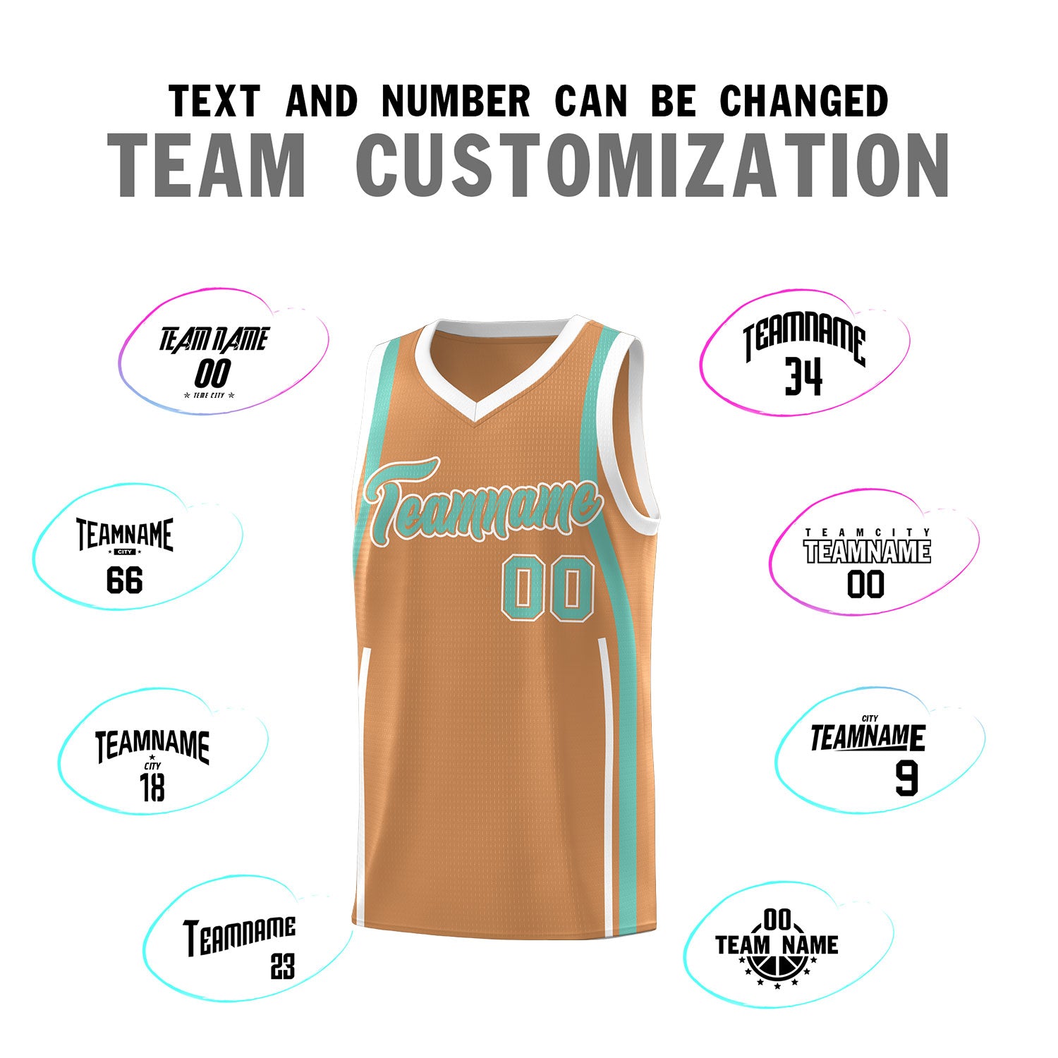 Custom Buckskin Brown Bright Green-White Ribbon Pattern Basketball Kits