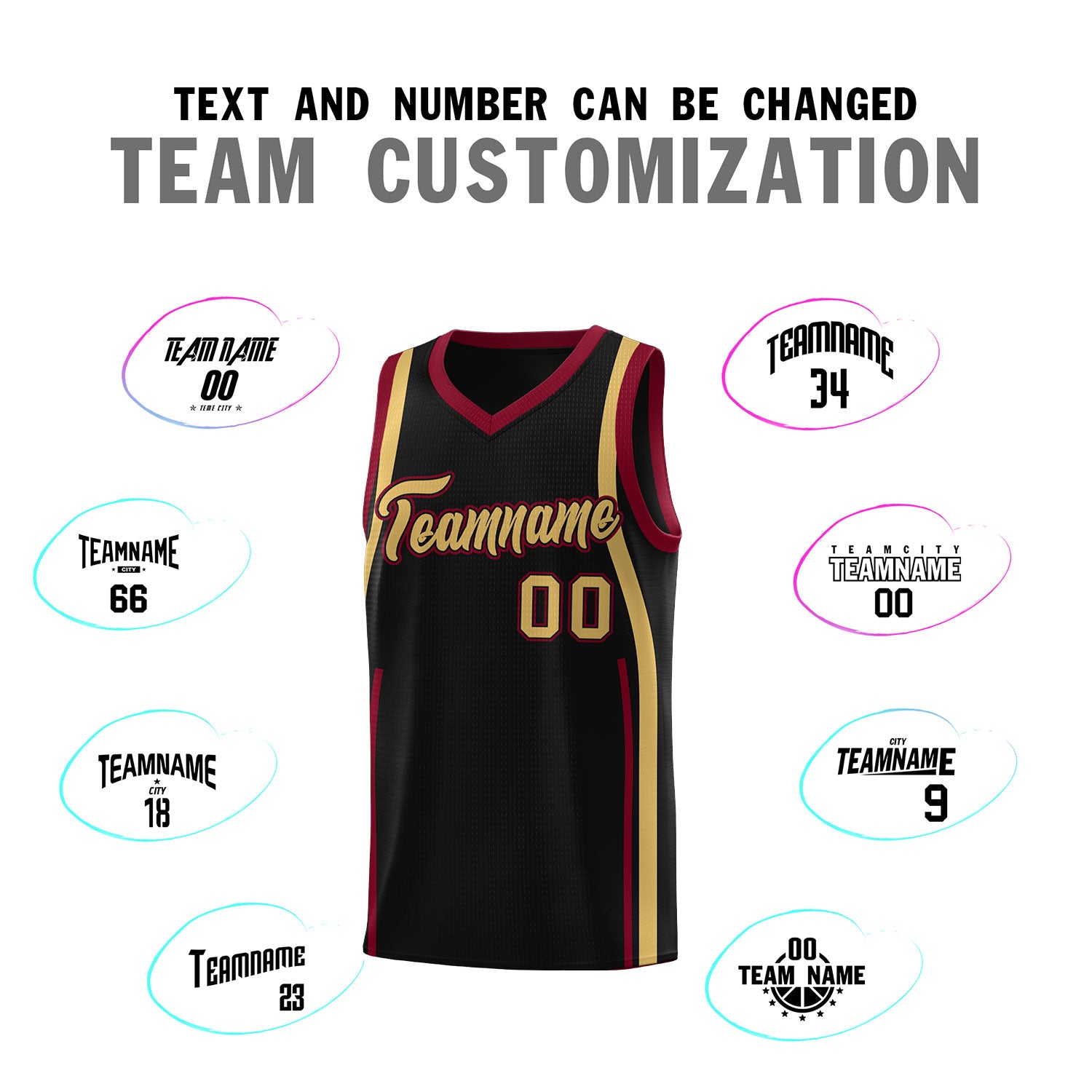 Custom Black Crimson-Old Gold Ribbon Pattern Basketball Kits