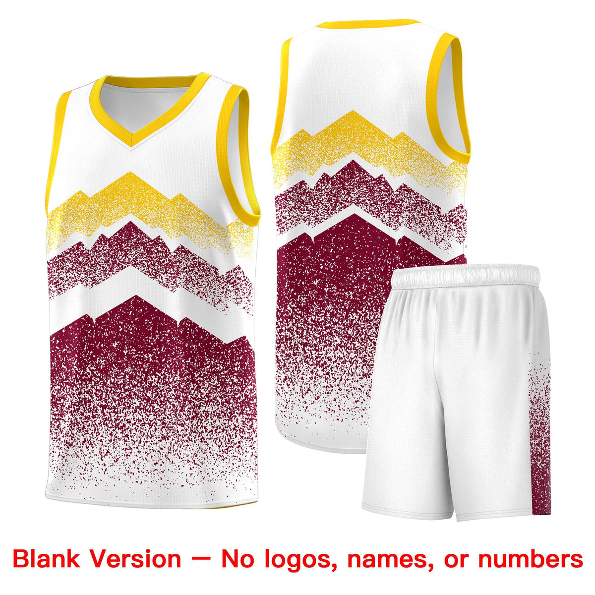 Personalized Youth Basketball Jerseys   White Crimson Gradient Mountain Design Uniforms