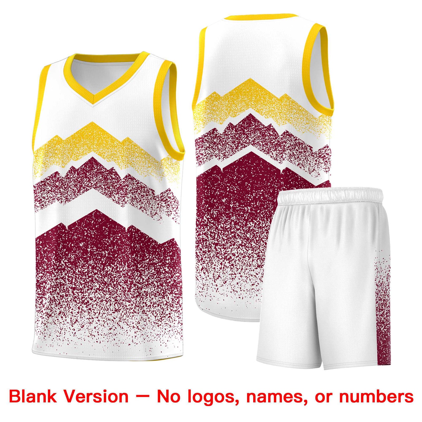 Personalized Youth Basketball Jerseys   White Crimson Gradient Mountain Design Uniforms