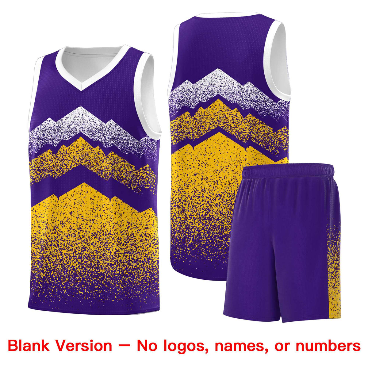 Personalized Youth Basketball Jerseys   Purple Gold Gradient Mountain Design Uniforms