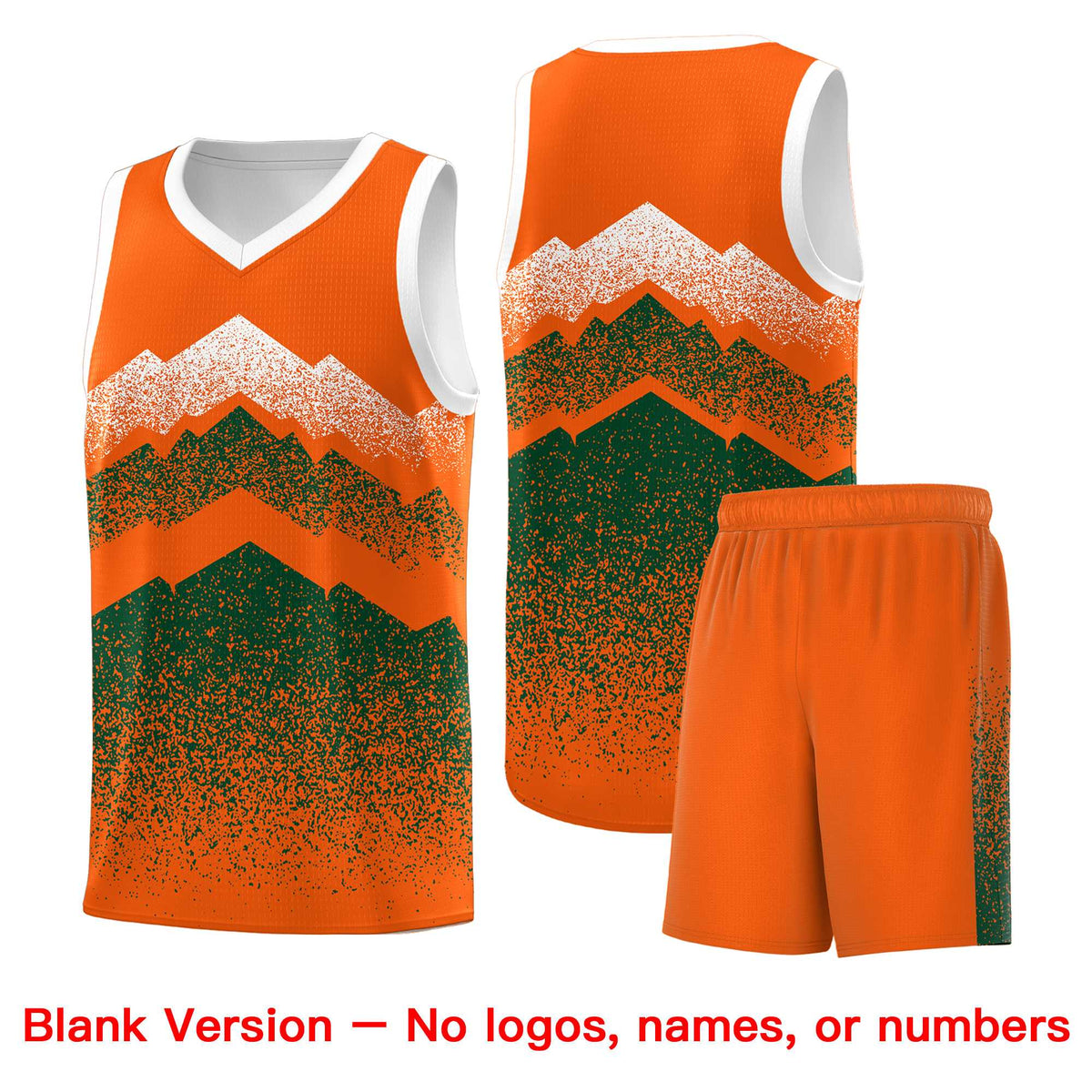 Personalized Youth Basketball Jerseys   Orange Green Gradient Mountain Design Uniforms