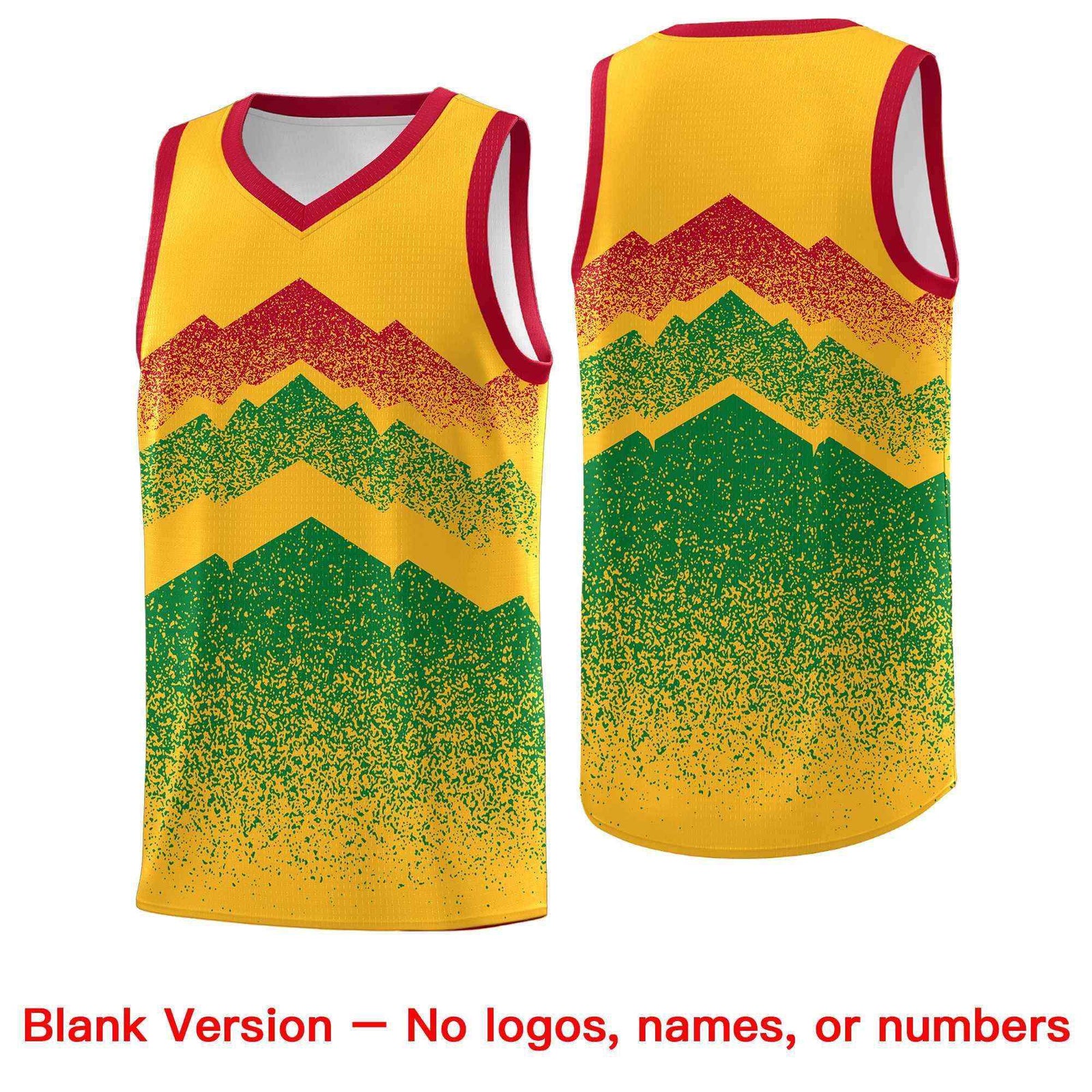 Personalized Youth Basketball Jerseys   Gold Kelly Green Gradient Mountain Design Uniforms