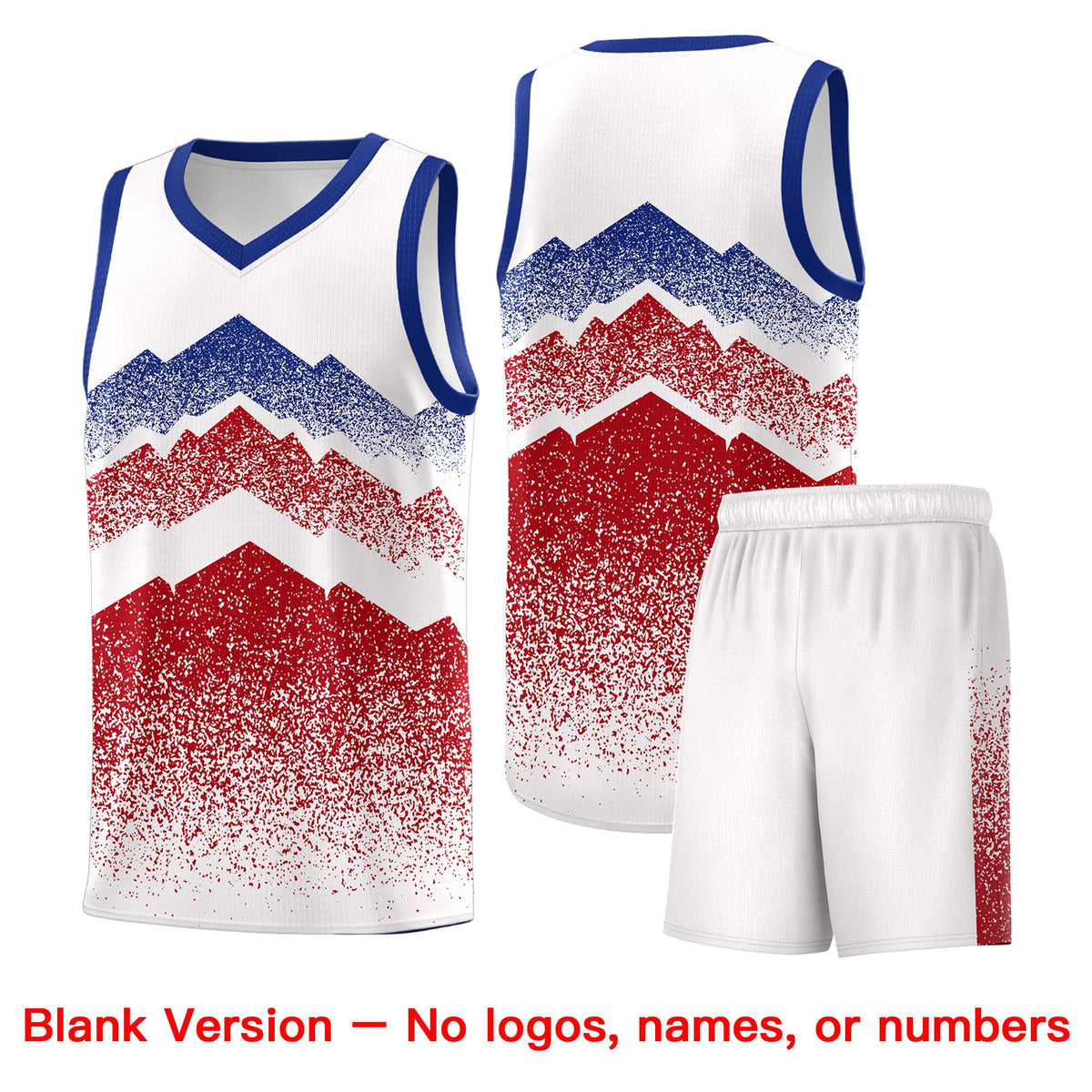 Custom Youth Basketball Jerseys White Red Gradient Mountain Design Uniforms