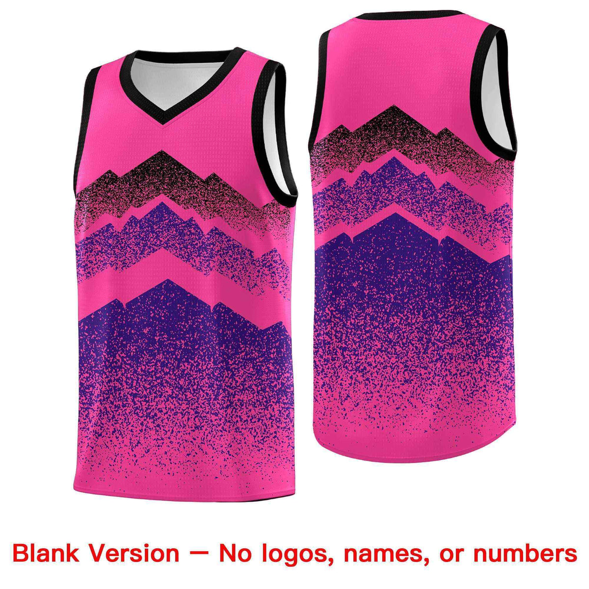 Personalized Youth Basketball Jerseys   Pink Purple Gradient Mountain Design Uniforms