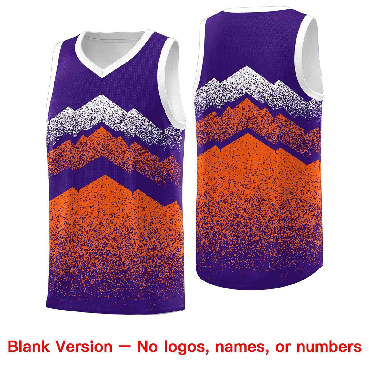 Custom Youth Basketball Jerseys Purple Orange Gradient Mountain Design Uniforms