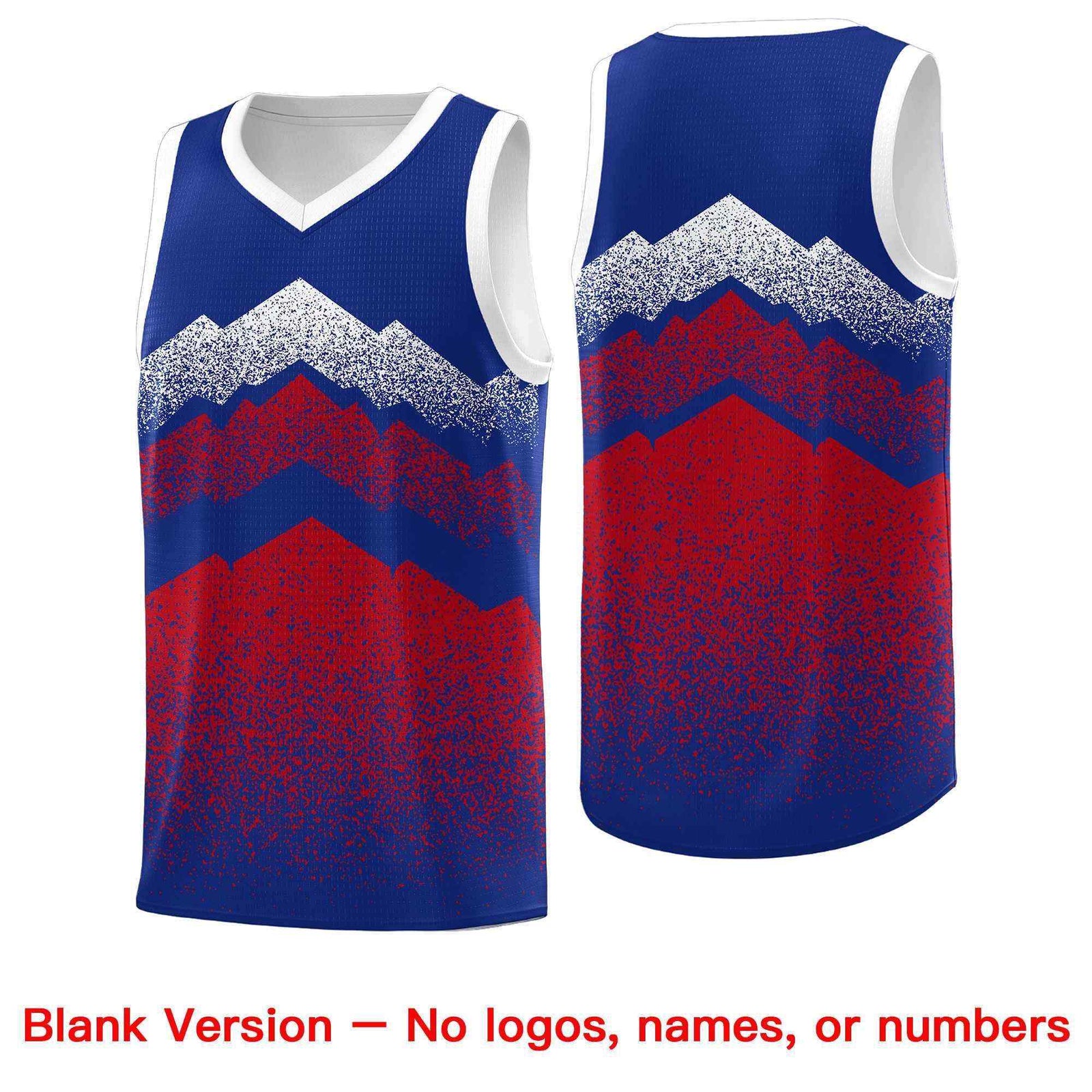 Personalized Youth Basketball Jerseys   Royal Red Gradient Mountain Design Uniforms