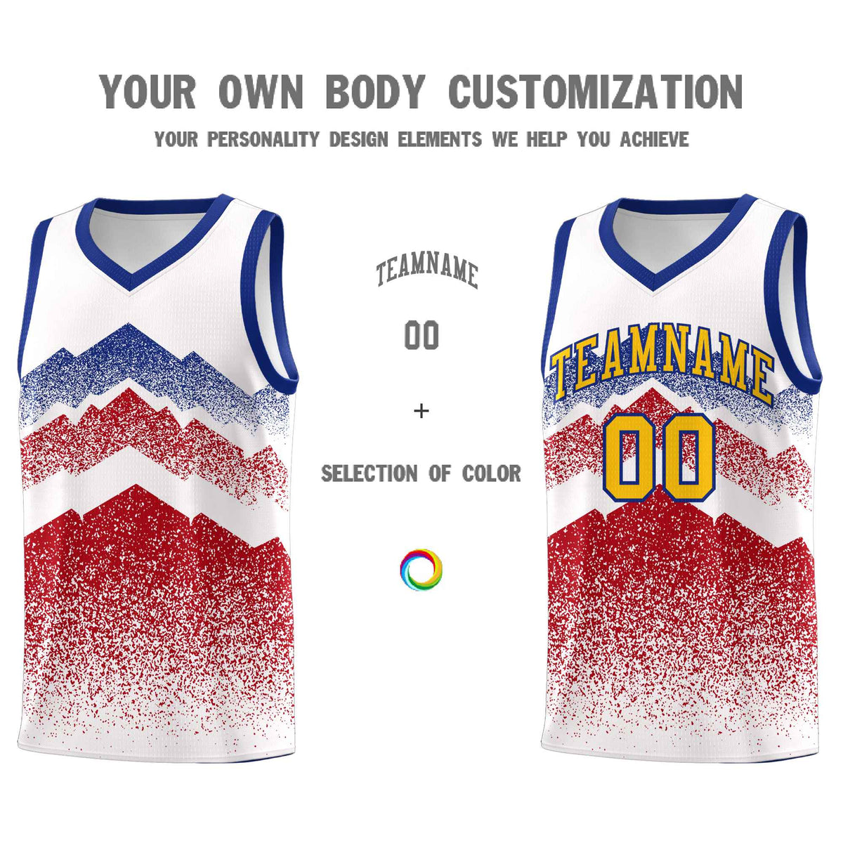 Custom Youth Basketball Jerseys White Red Gradient Mountain Design Uniforms