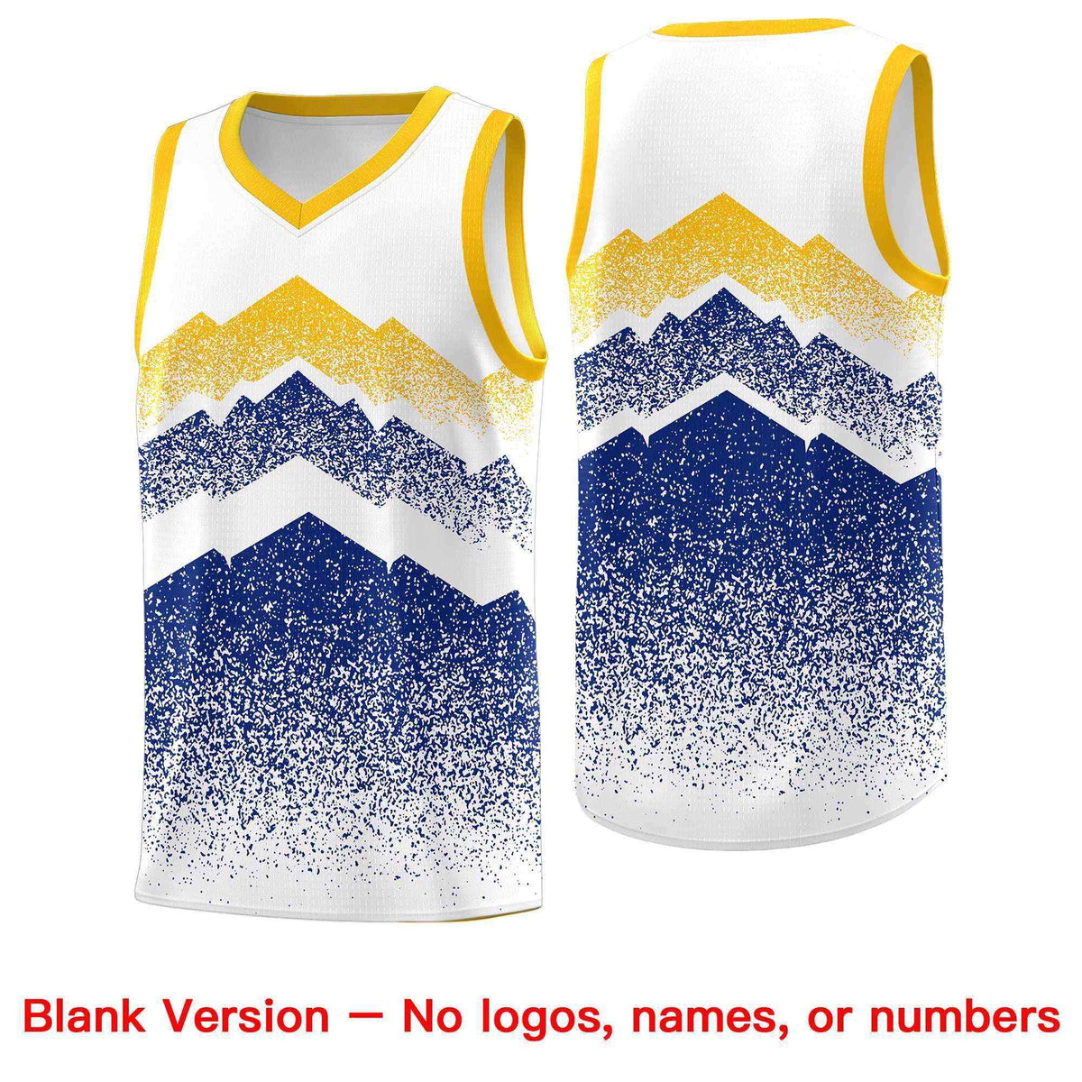 Custom Youth Basketball Jerseys White Royal Gradient Mountain Design Uniforms