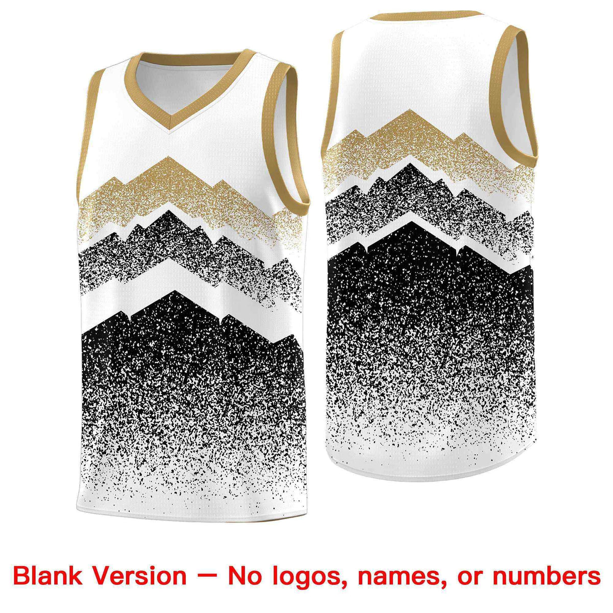 Custom Youth Basketball Jerseys White Black Gradient Mountain Design Uniforms