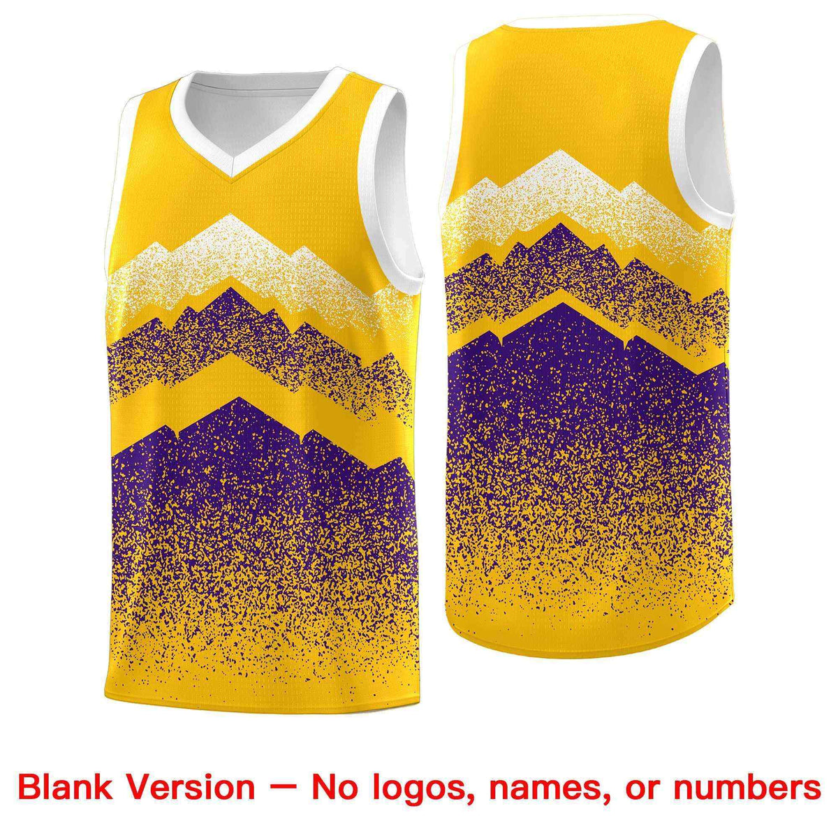 Custom Youth Basketball Jerseys Gold Purple Gradient Mountain Design Uniforms