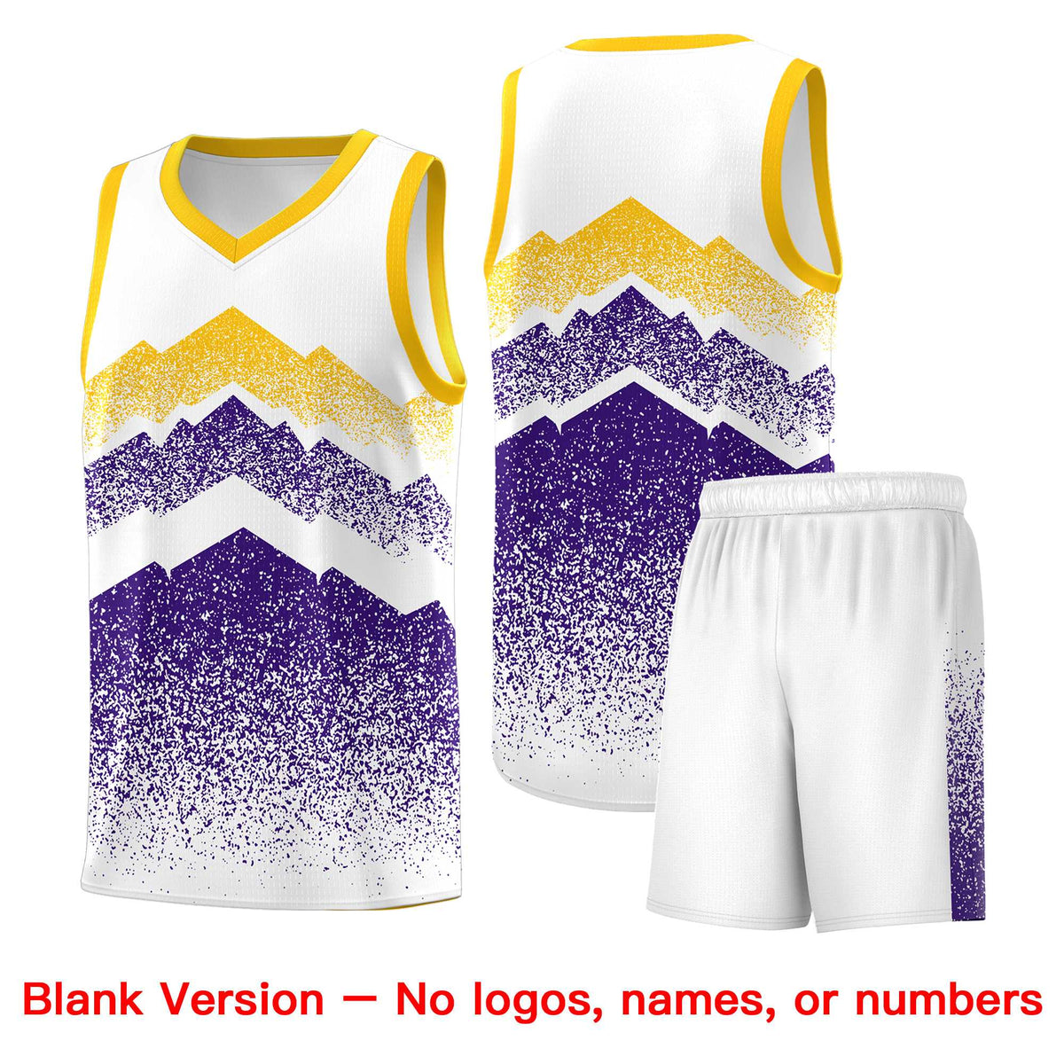 Custom Youth Basketball Jerseys White Purple Gradient Mountain Design Uniforms