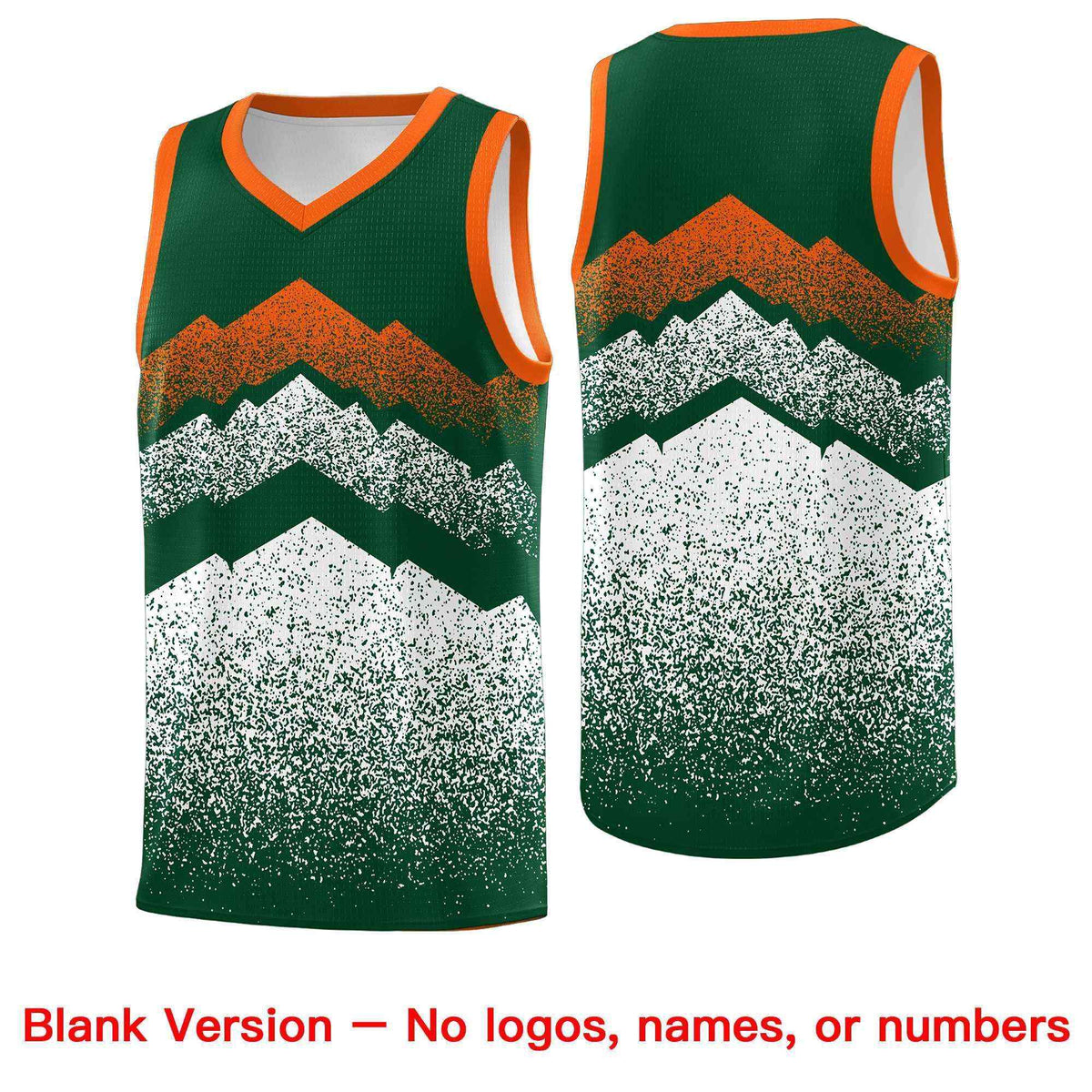Personalized Youth Basketball Jerseys   Green White Gradient Mountain Design Uniforms