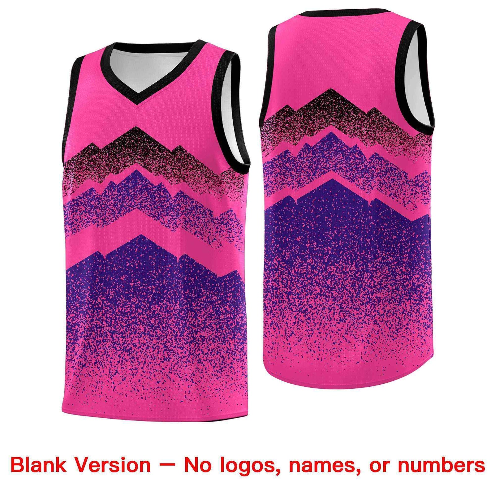 Personalized Youth Basketball Jerseys   Pink Purple Gradient Mountain Design Uniforms