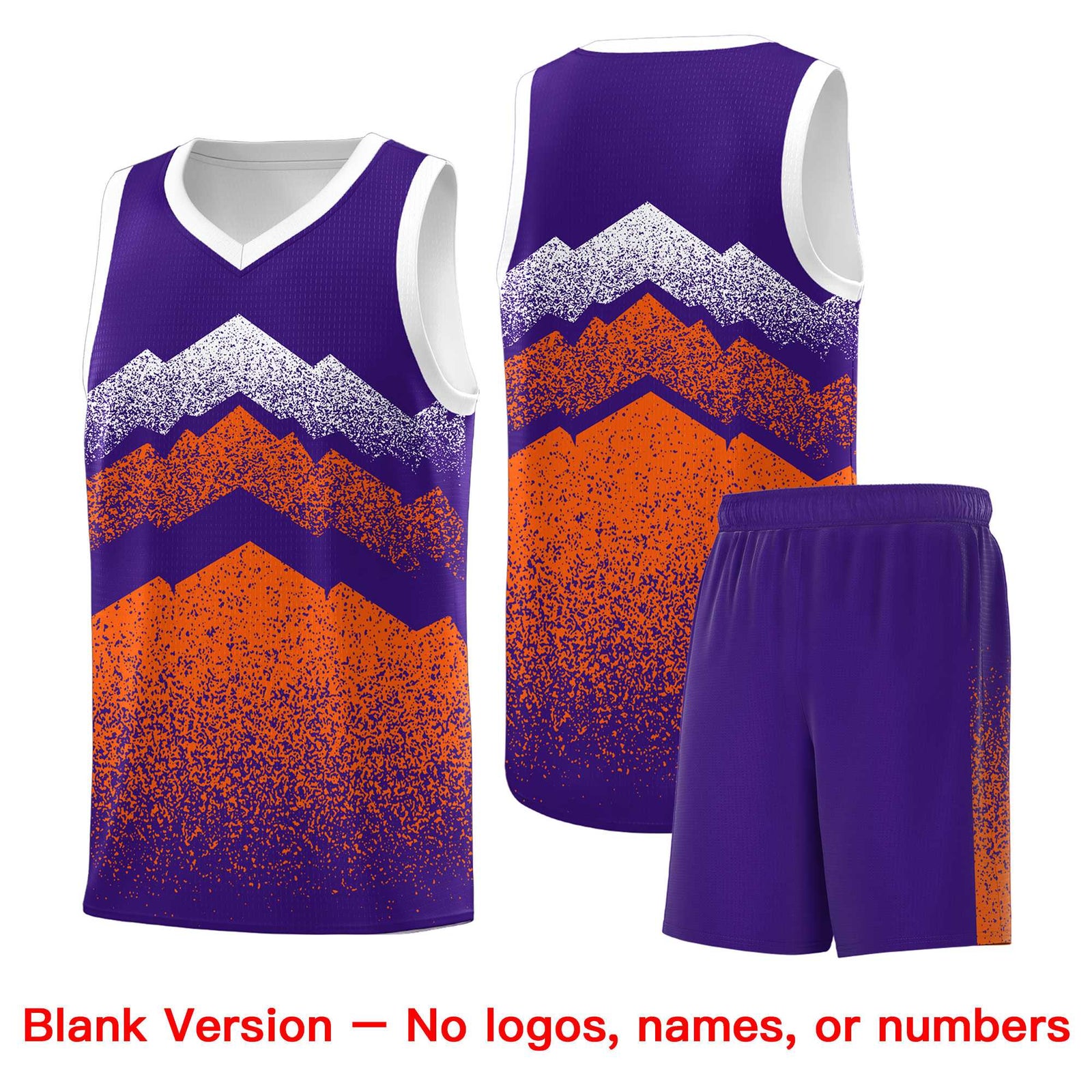 Custom Youth Basketball Jerseys Purple Orange Gradient Mountain Design Uniforms