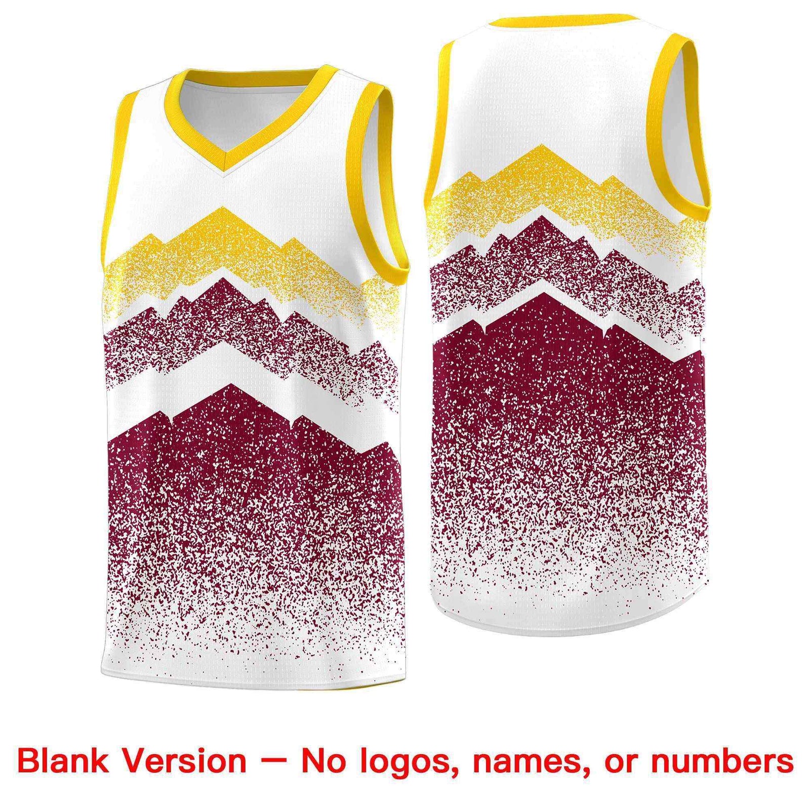 Personalized Youth Basketball Jerseys   White Crimson Gradient Mountain Design Uniforms