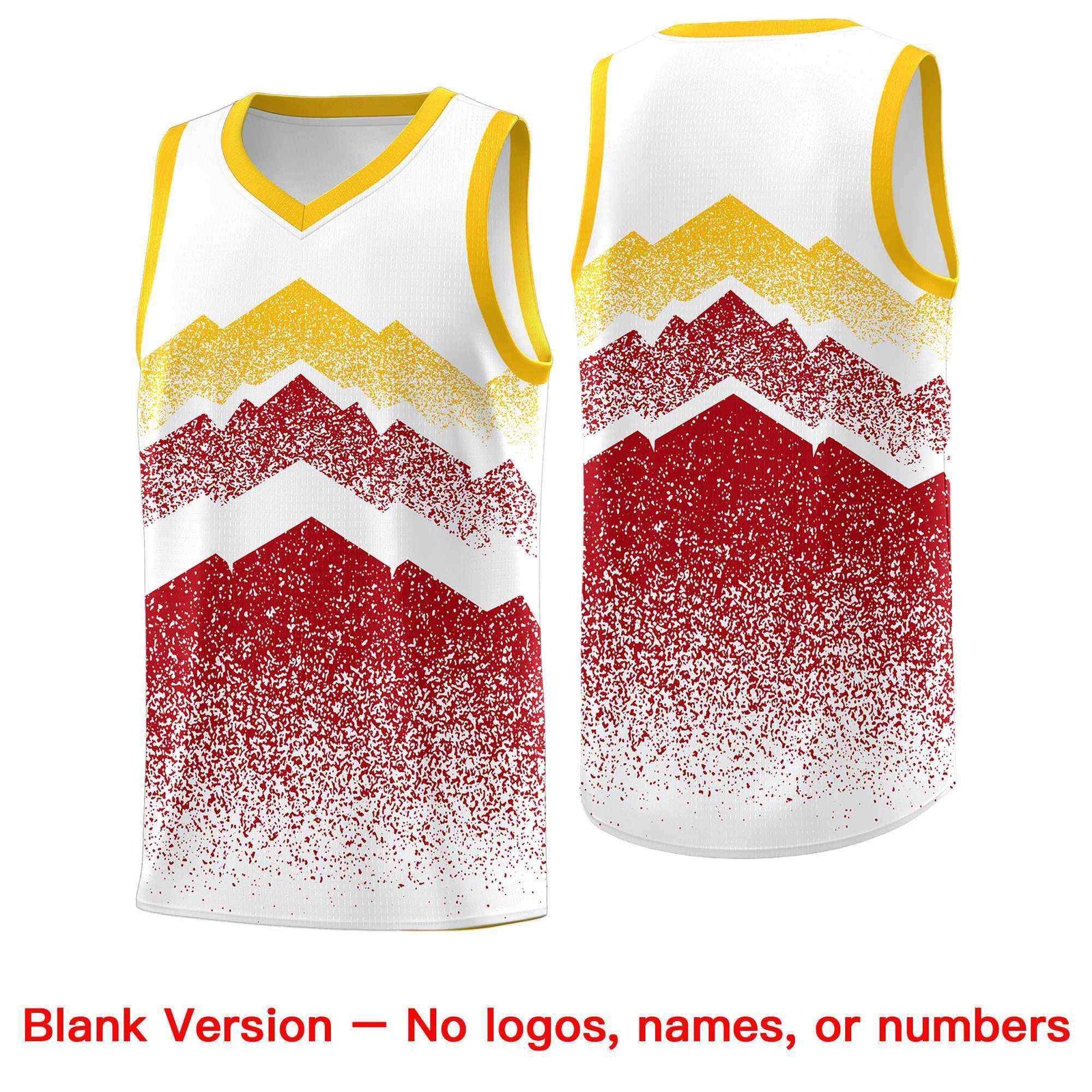 Custom Youth Basketball Jerseys White Red Gradient Mountain Design Uniforms