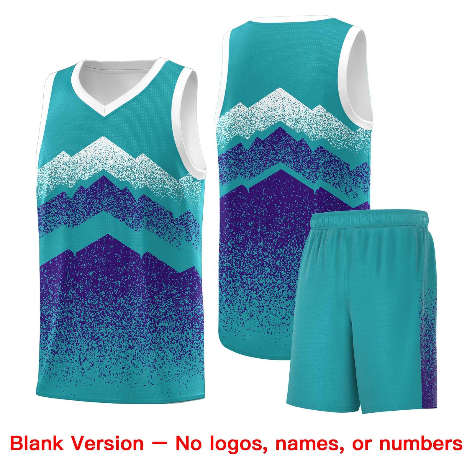 Personalized Youth Basketball Jerseys   Aqua Purple Gradient Mountain Design Uniforms