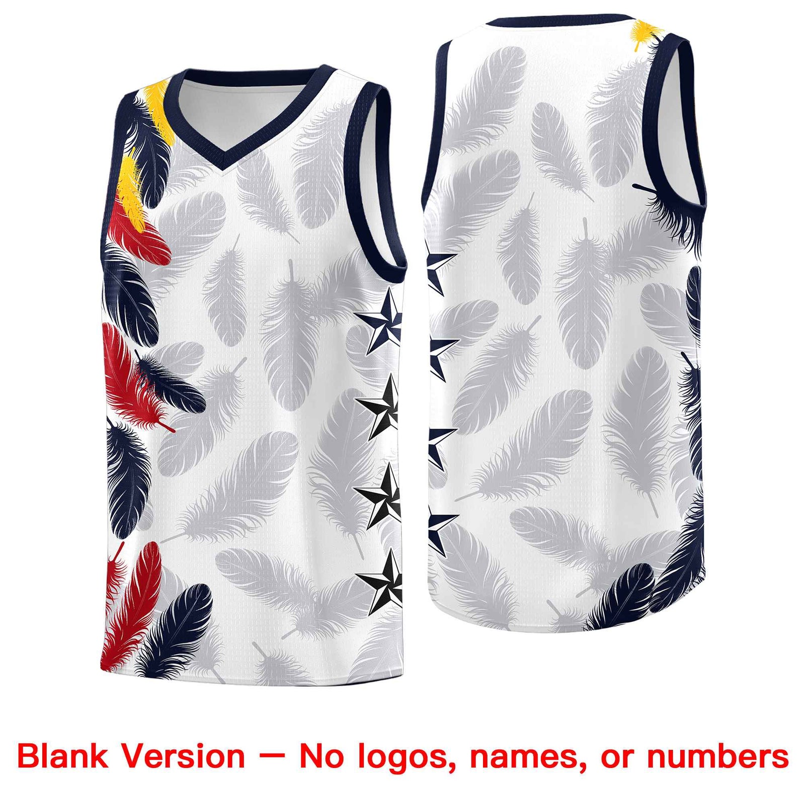 Custom Youth Basketball Jersey Navy White Feather Series Sports Uniform