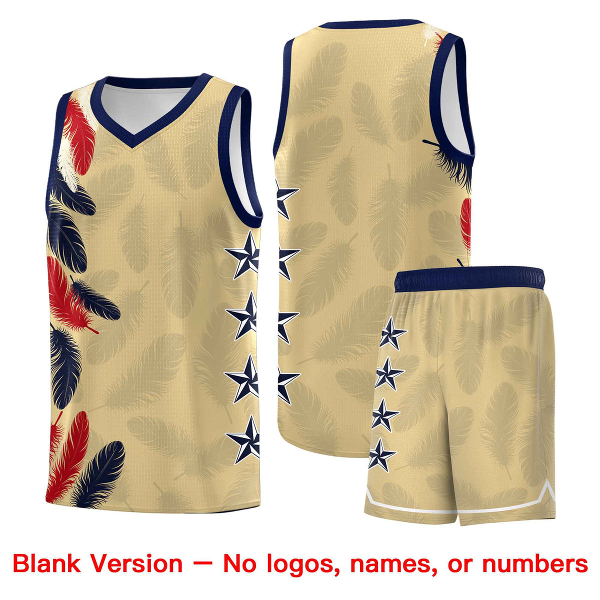 Custom Youth Basketball Jersey Navy White Feather Series Sports Uniform